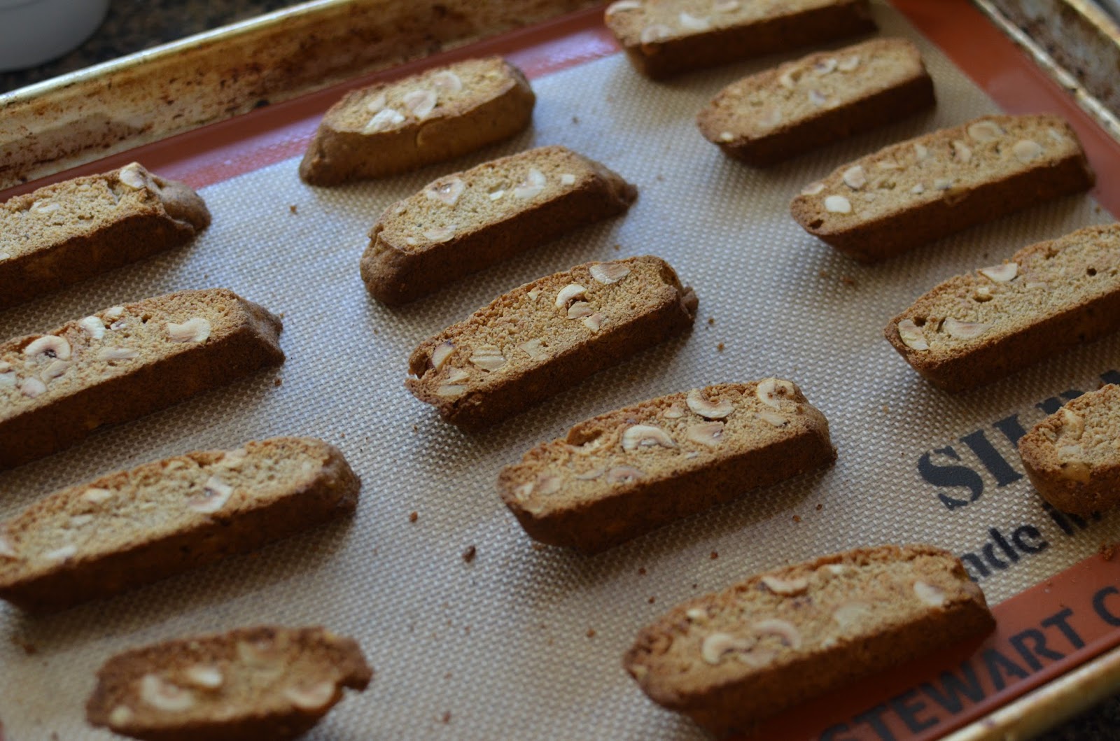 Playing with Flour Gingerbread biscotti with hazelnuts