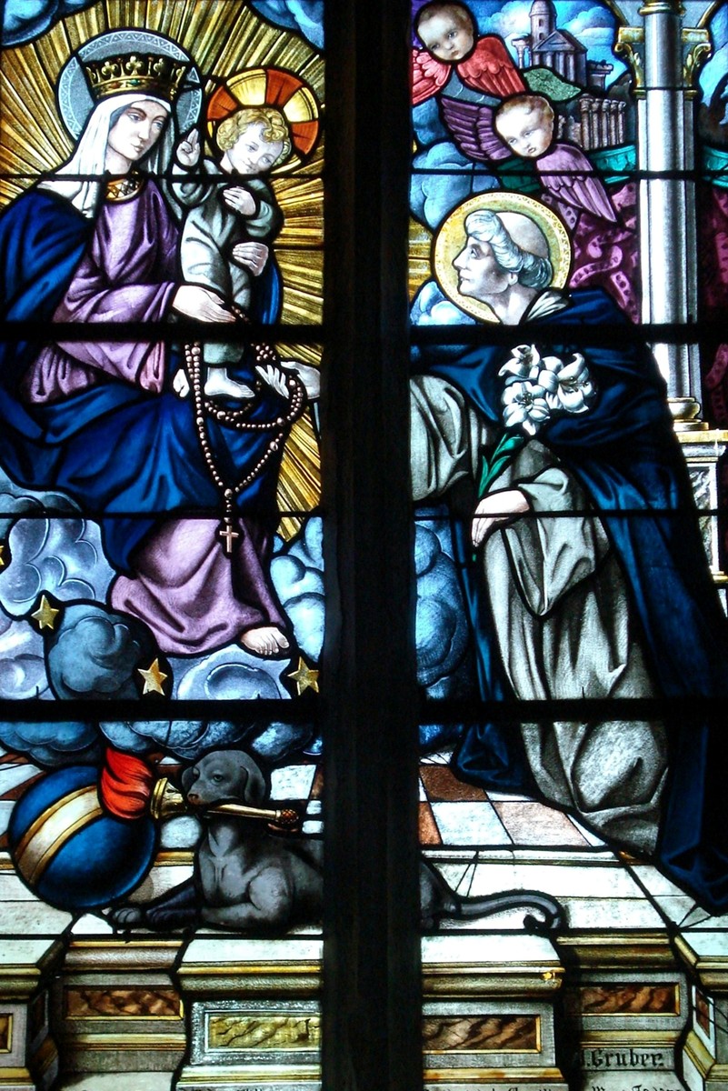 LE PAYS NATAL DE JLJ LA LORRAINE la Vierge remet le rosaire à st