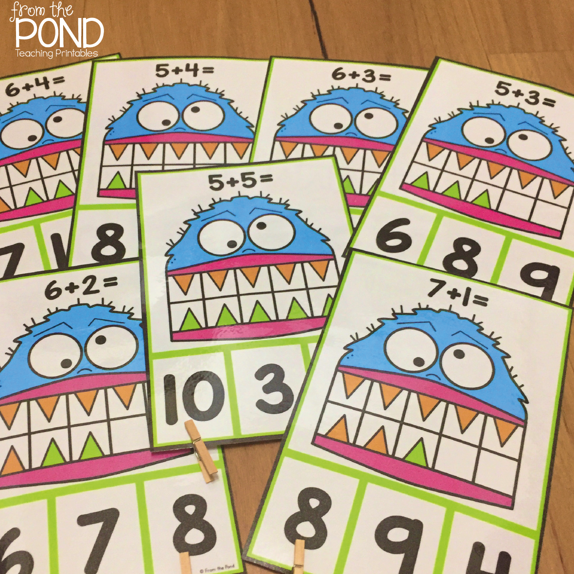 Ten Frame Addition - Monster Style! | From the Pond