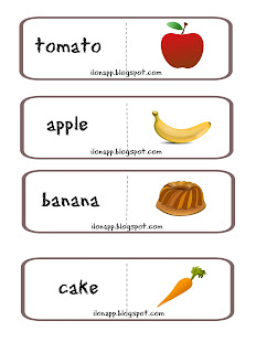Food domino and flashcards Food domino and flashcards