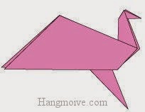 Bước 13: Hoàn thành cách xếp con chim biết vỗ cánh bay bằng giấy origami.