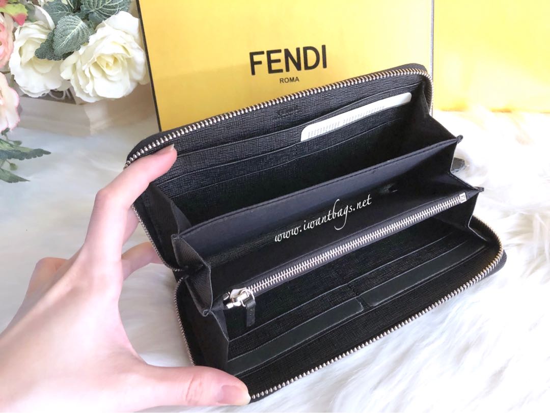 Fendi Karlito Zip Around WalletBlack