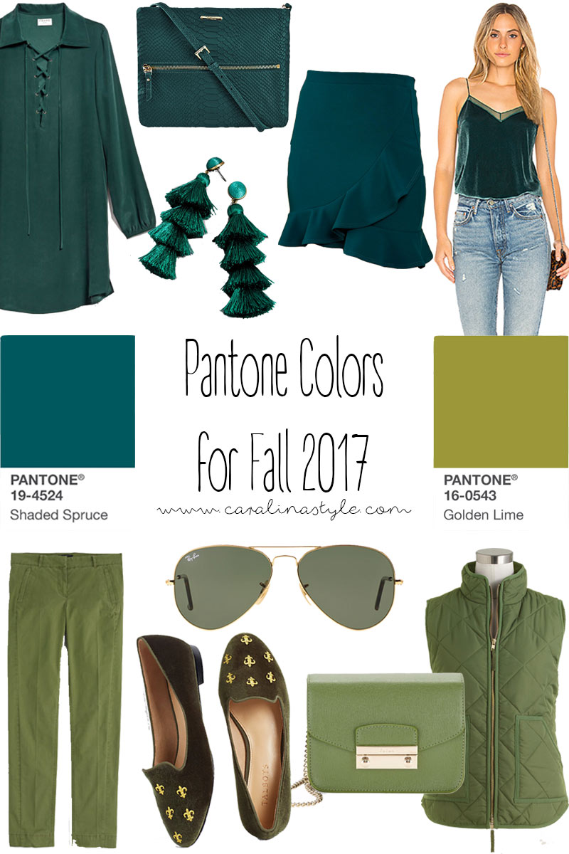 Pantone Fall Colors for 2017 Shaded Spruce and Golden Lime Caralina