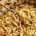 Espaguetis con salsa de gorgonzola, pera y nueces