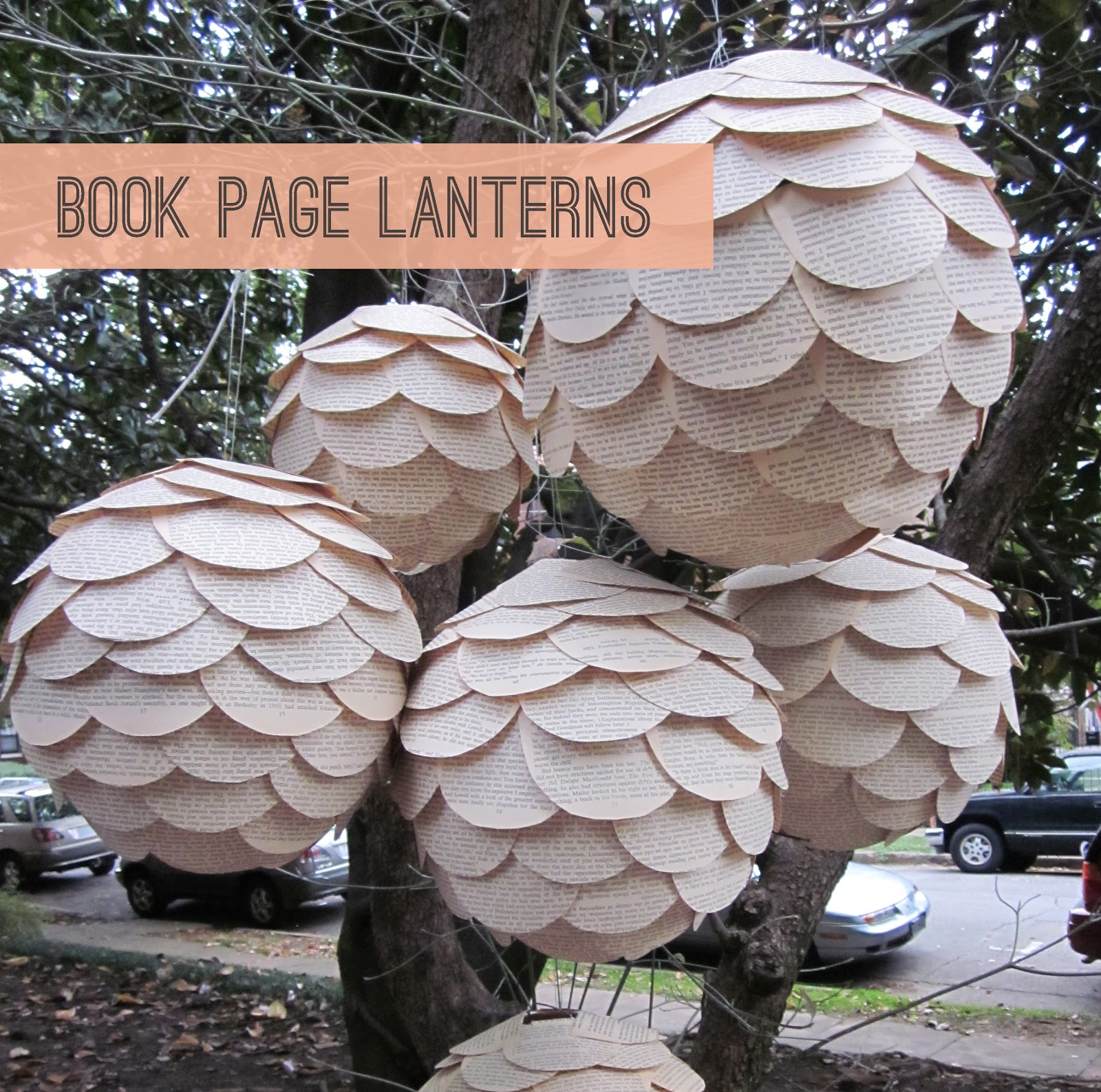 Creations by Bonnybee Book Page Lanterns