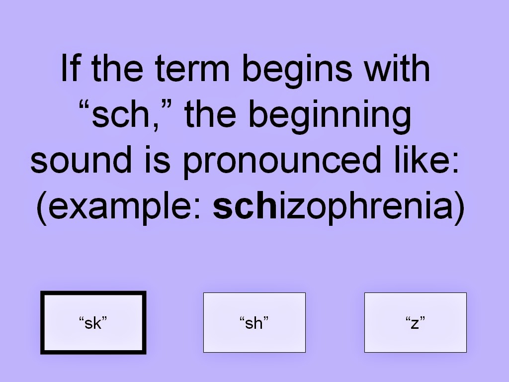 Student Survive 2 Thrive How to Pronounce Medical Terms Practice