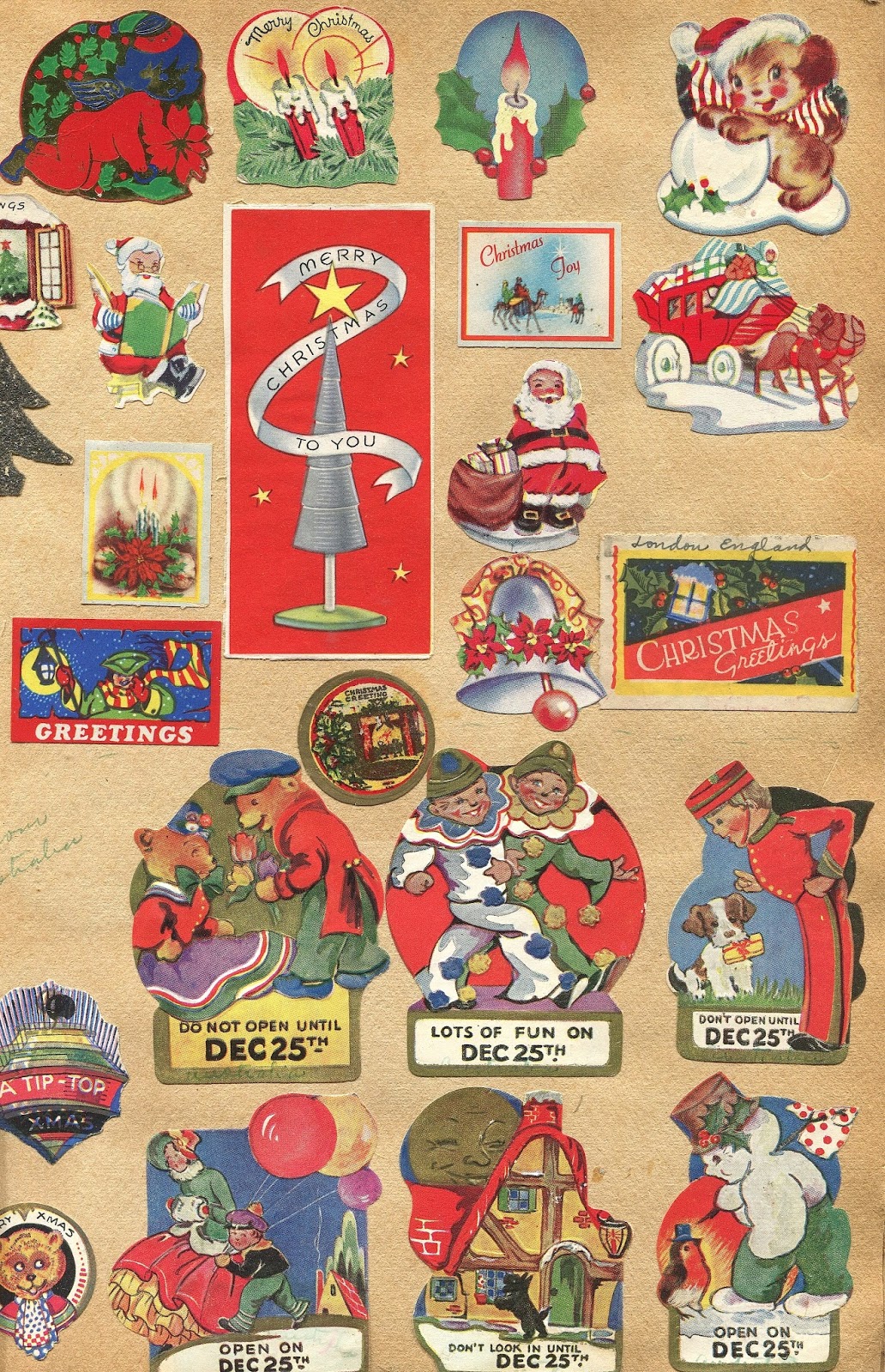 Dull Tool Dim Bulb: Christmas Abundance Vintage Scrapbook of Die-Cut ...