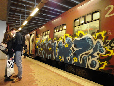 graffiti art on train