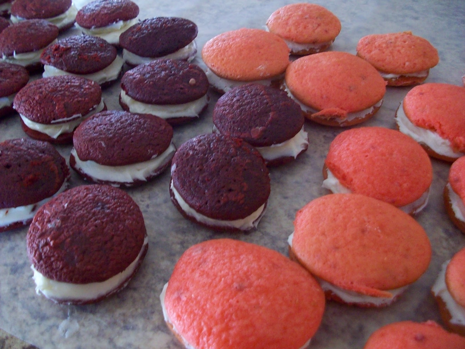 Ellie Carte Baking Blog Red Velvet Gobs with Cream Cheese Filling & Strawberry Gobs with