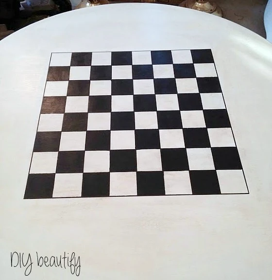 painting a checkerboard on furniture...use a Sharpie to outline the edges www.diybeautify.com