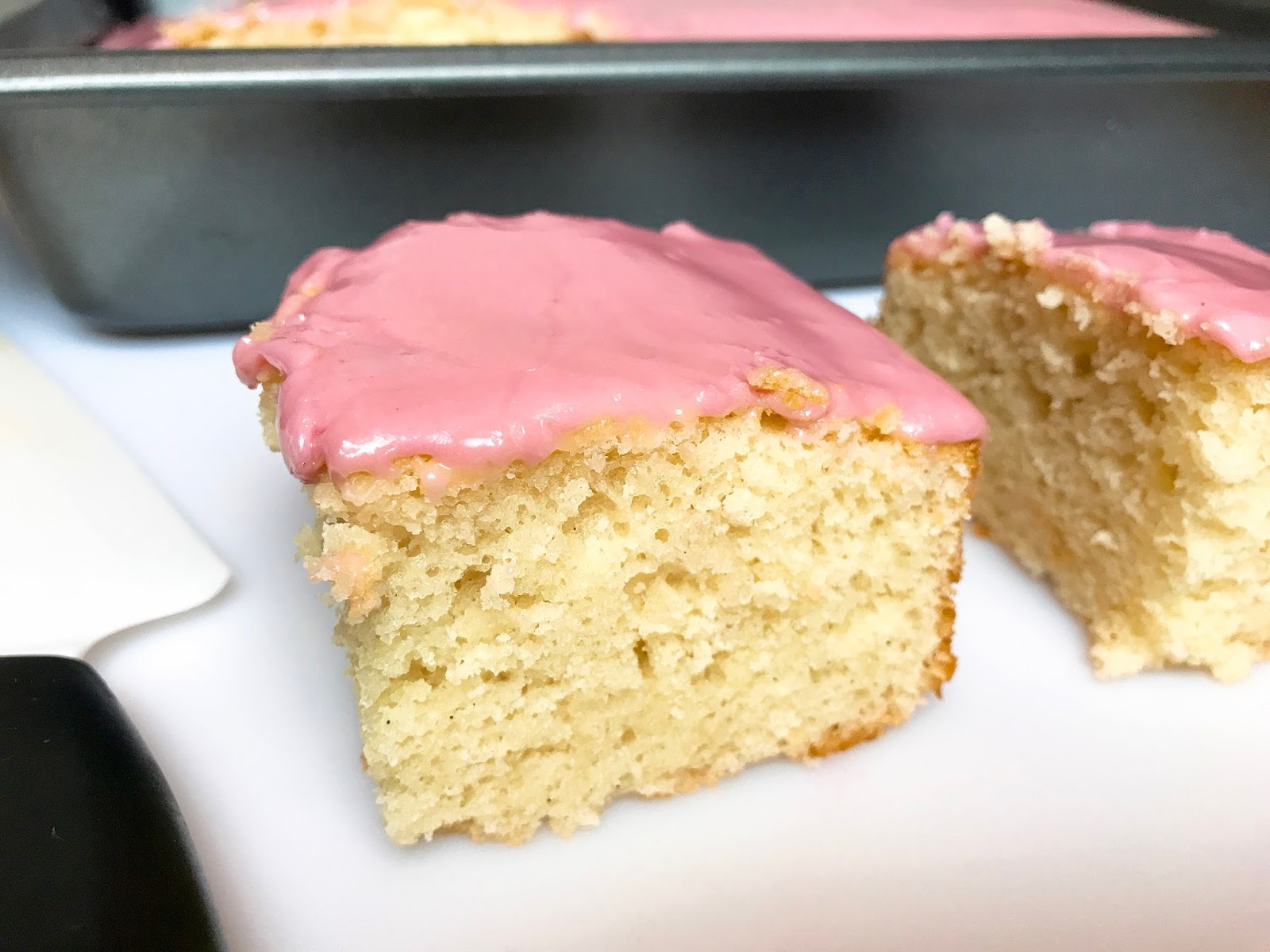 Moist Vanilla Cake with Raspberry Glaze