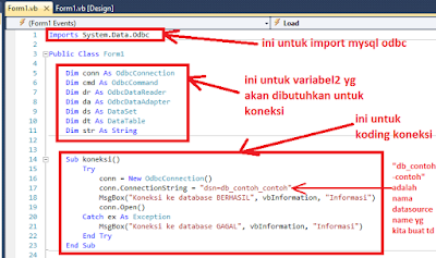 Cara membuat Tes Koneksi Ke Database Mysql Di Vb.Net Memakai Connector Odbc  