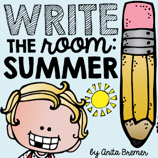 Write the Room literacy center activity with a summer theme