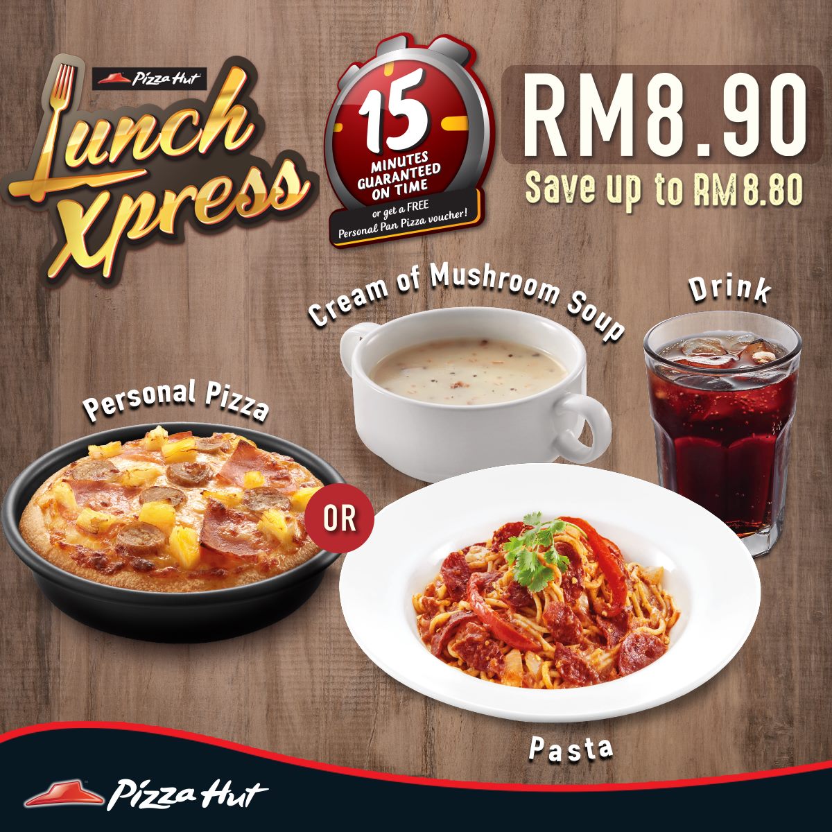 Pizza Hut Lunch Xpress Menu Pizza Or Pasta Combo Set Rm8 90 Save Rm8 80 11am 2pm Weekdays