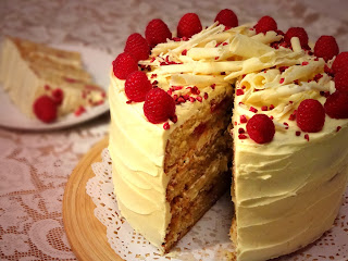 Raspberry and White Chocolate Layer Cake