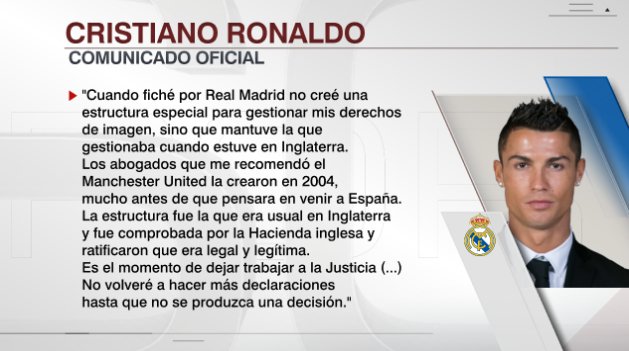  Las declaraciones de Cristiano Ronaldo