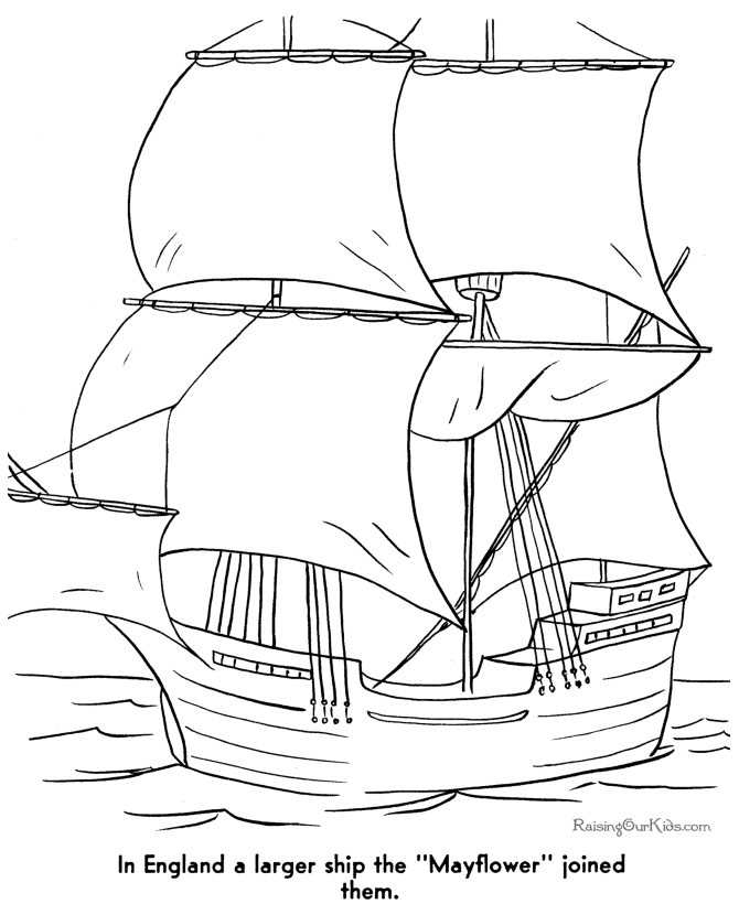 coloring pages thanksgiving mayflower - photo #10