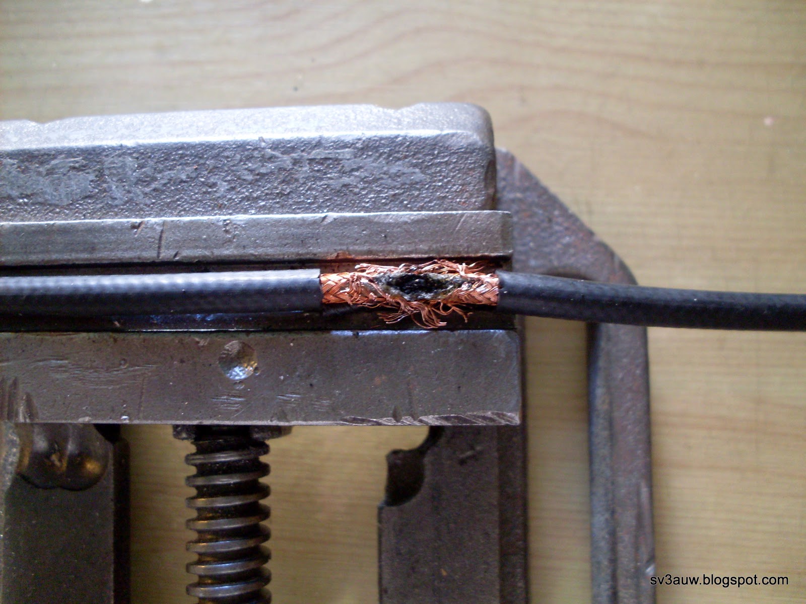 sv3auw RG58 coaxial cable bulged!