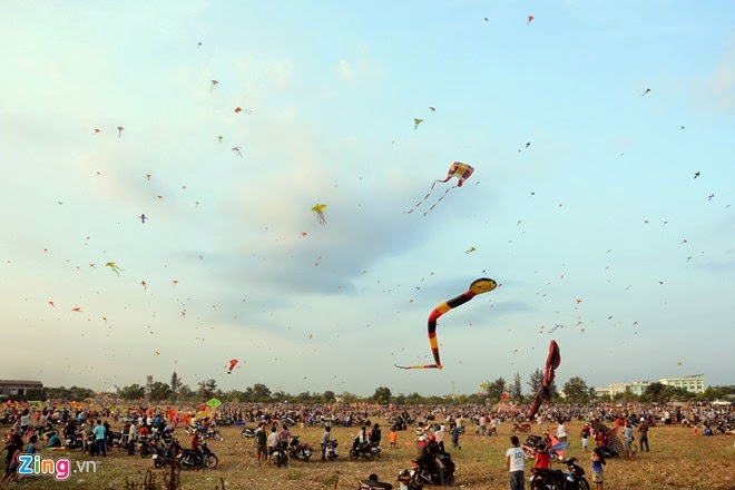 Giant kites in Saigon sky