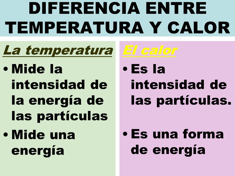 diferencias entre el calor y la temperatura