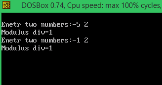 Modulus division of two numbers in C++ program