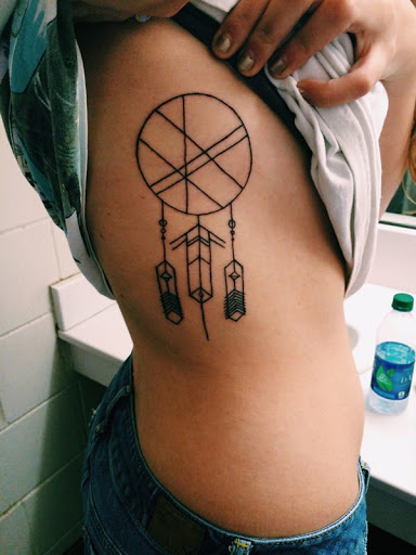 Simplificado dreamcatcher em pele