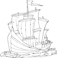 Contoh Gambar Mewarnai Kapal Laut