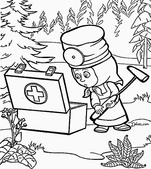 Mewarnai Masha And The Bear