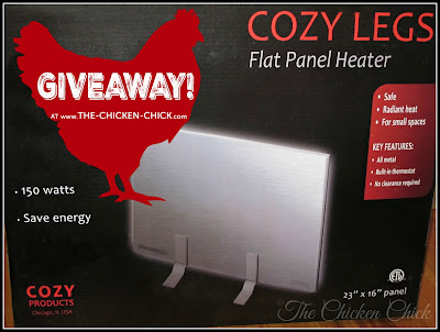 Cozy Legs Flat Panel Radiant Heater GIVEAWAY at www.The-Chicken-Chick.com