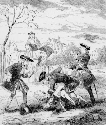 Duel between Lord Mohun and the Duke of Hamilton from The Chronicles of Crime by C Pelham (1841) Duel between Lord Mohun and the Duke of Hamilton from The Chronicles of Crime by C Pelham (1841)