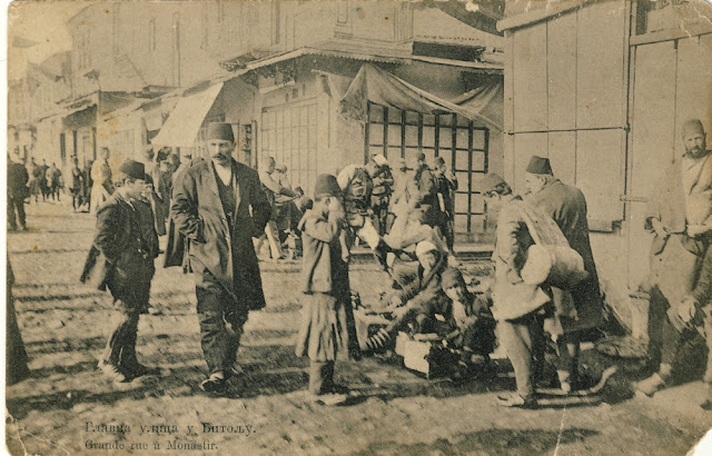 The main street in Bitola - Sirok Sokak (Wide street) during the  First Balkan War