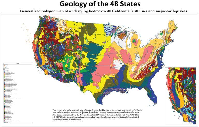 Mapas geológicos de Estados Unidos