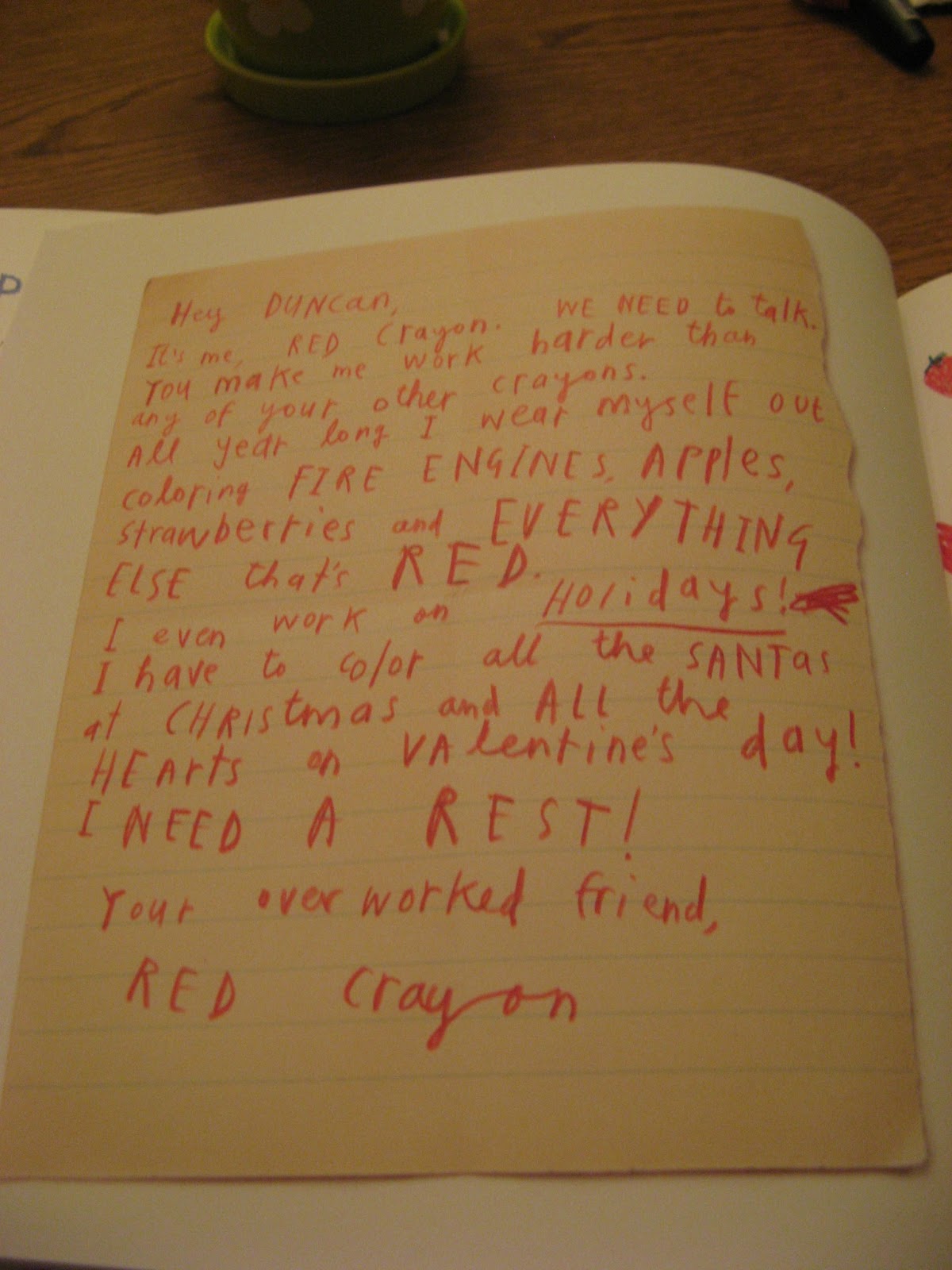 Red A Crayons Story