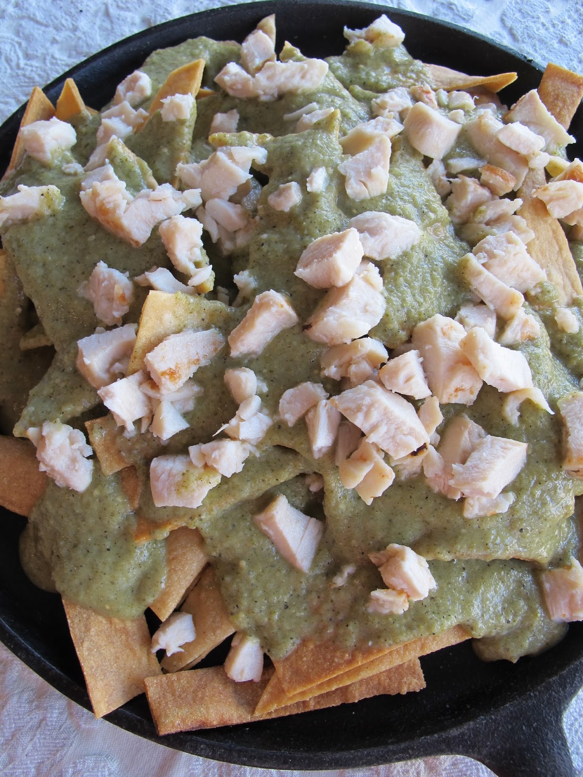 Chilaquiles with Chicken and Roasted Tomatillo Salsa Purple Chocolat Home