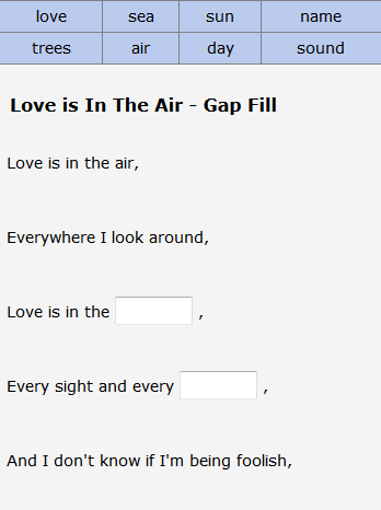 http://www.esolcourses.com/content/topics/songs/various-artists/love-is-in-the-air.html