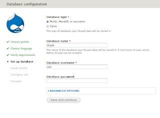 Gambar konfigurasi database drupal