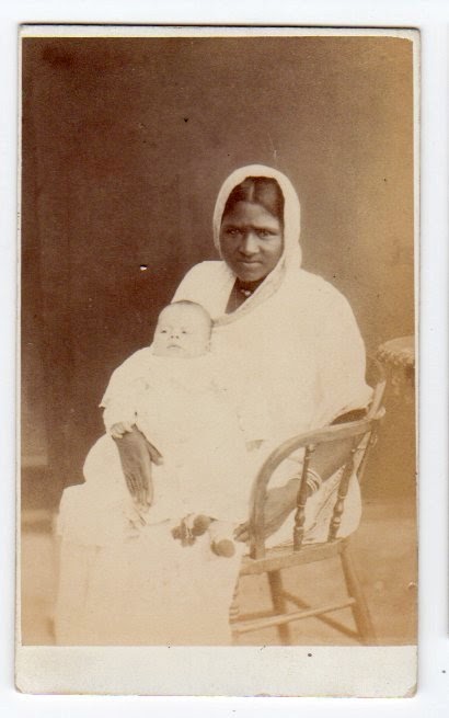 Indian Ayah (Nanny) with a European Baby - 1876