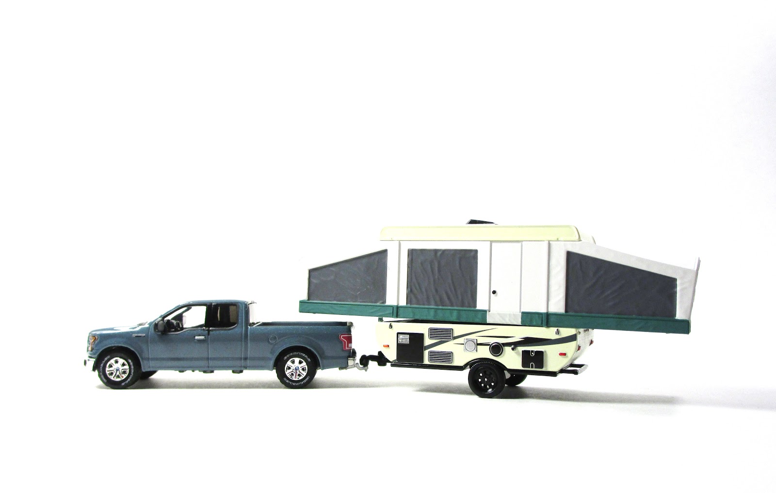 How Cool is This? Greenlight Hitch & Tow Ford F150 and Pop Up Camper