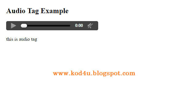 HTML Audio Tag Example