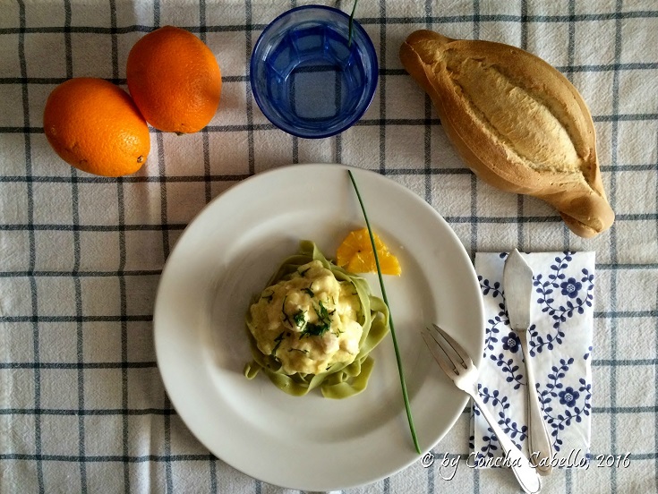 Tagliatelle de Espinacas con Suprema de Pollo en Salsa de Naranjas - La Mesa tagliatelle-espinacas-suprema-naranja