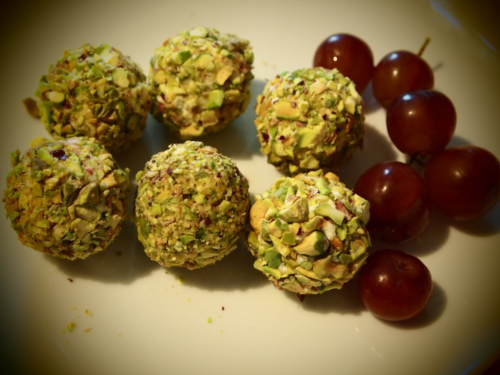 The Dinner Club Pistachio and Goat Cheese Grapes