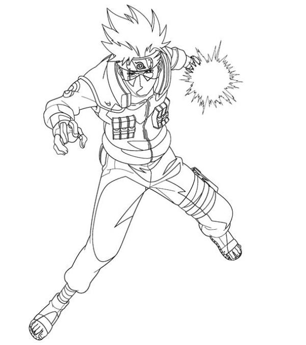 Sketsa Gambar Animasi Naruto Diwarnai Guru Kakashi Anime