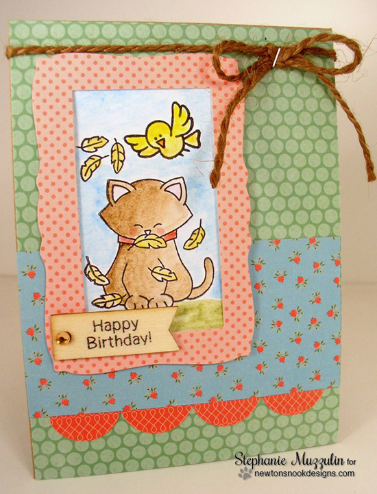 Bird Birthday Card by Stephanie Muzzulin | Newton's Birthday Flutter Stamp set by Newton's Nook Designs