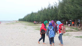 The beauty of white sand Karang Jahe beach