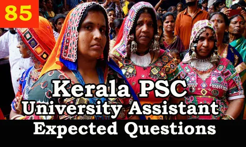 Kerala PSC Model Questions for University Assistant - 85