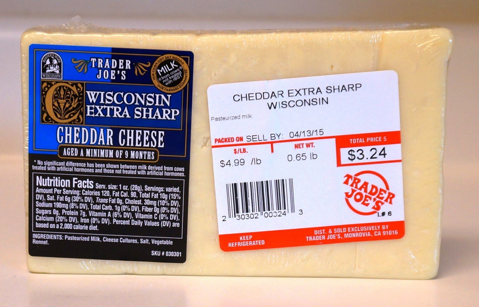 Exploring Trader Joe's Trader Joe's Wisconsin Extra Sharp Cheddar Cheese