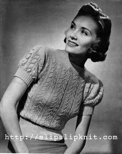 The Vintage Pattern Files: Free 1930's Knitting Pattern - Bellecond Blouse