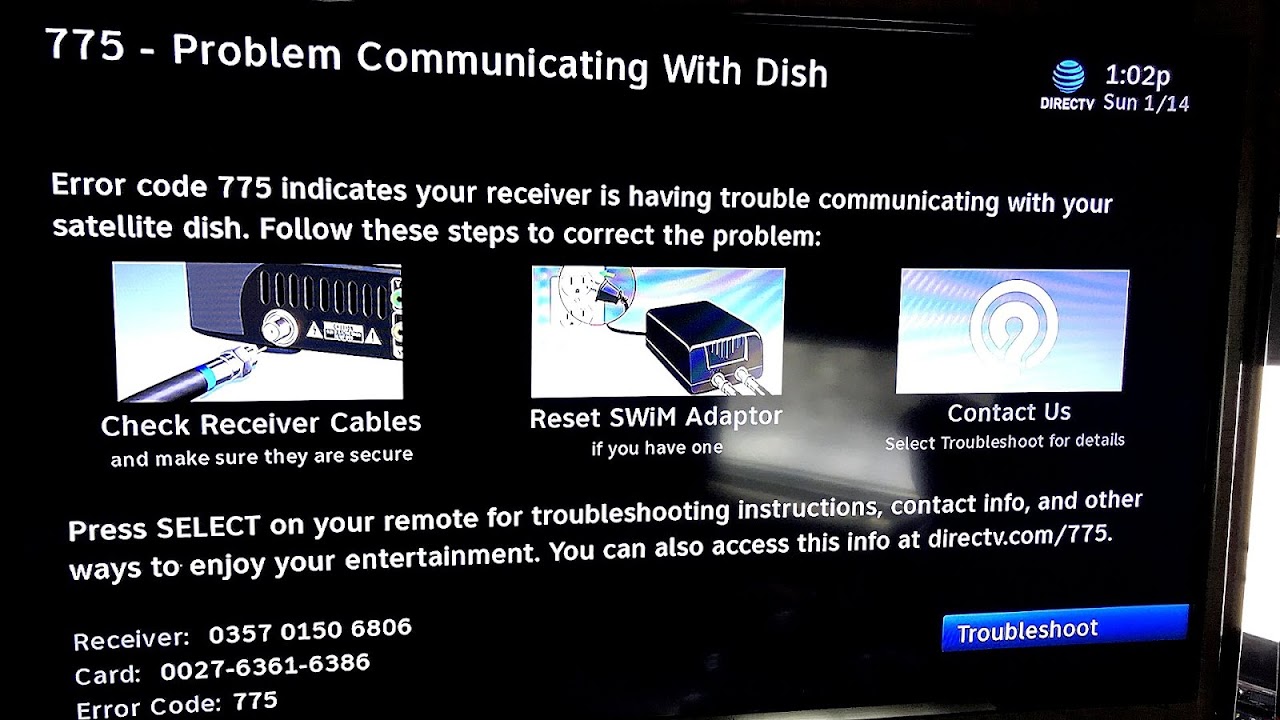 Directv Problem Communicating With Satellite Dish