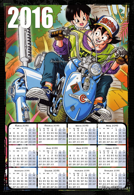 calendario 2016 dbz