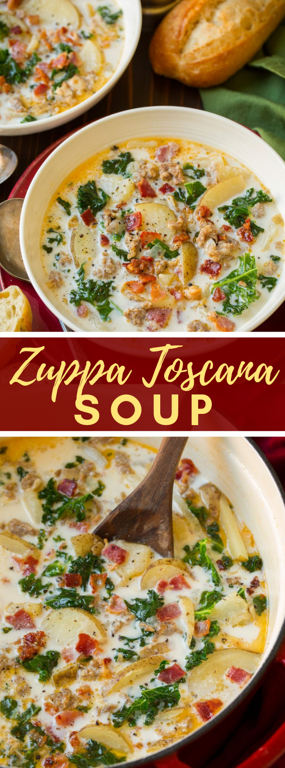 Zuppa Toscana Soup {Olive Garden Copycat Recipe} #vegetarian #maindish